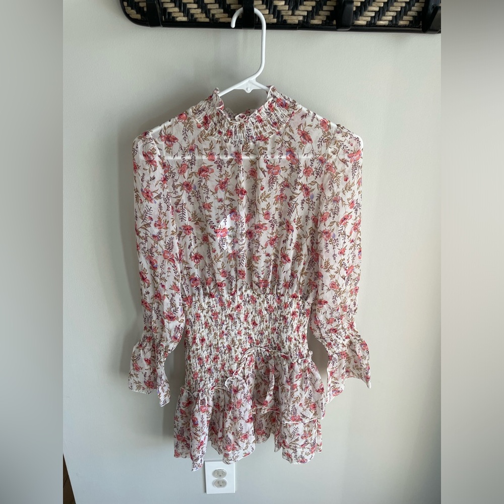 Princess Polly Guetta Mini Dress - Ditsy Floral - White/Pink - US Size 4 - NWT - Picture 11 of 14